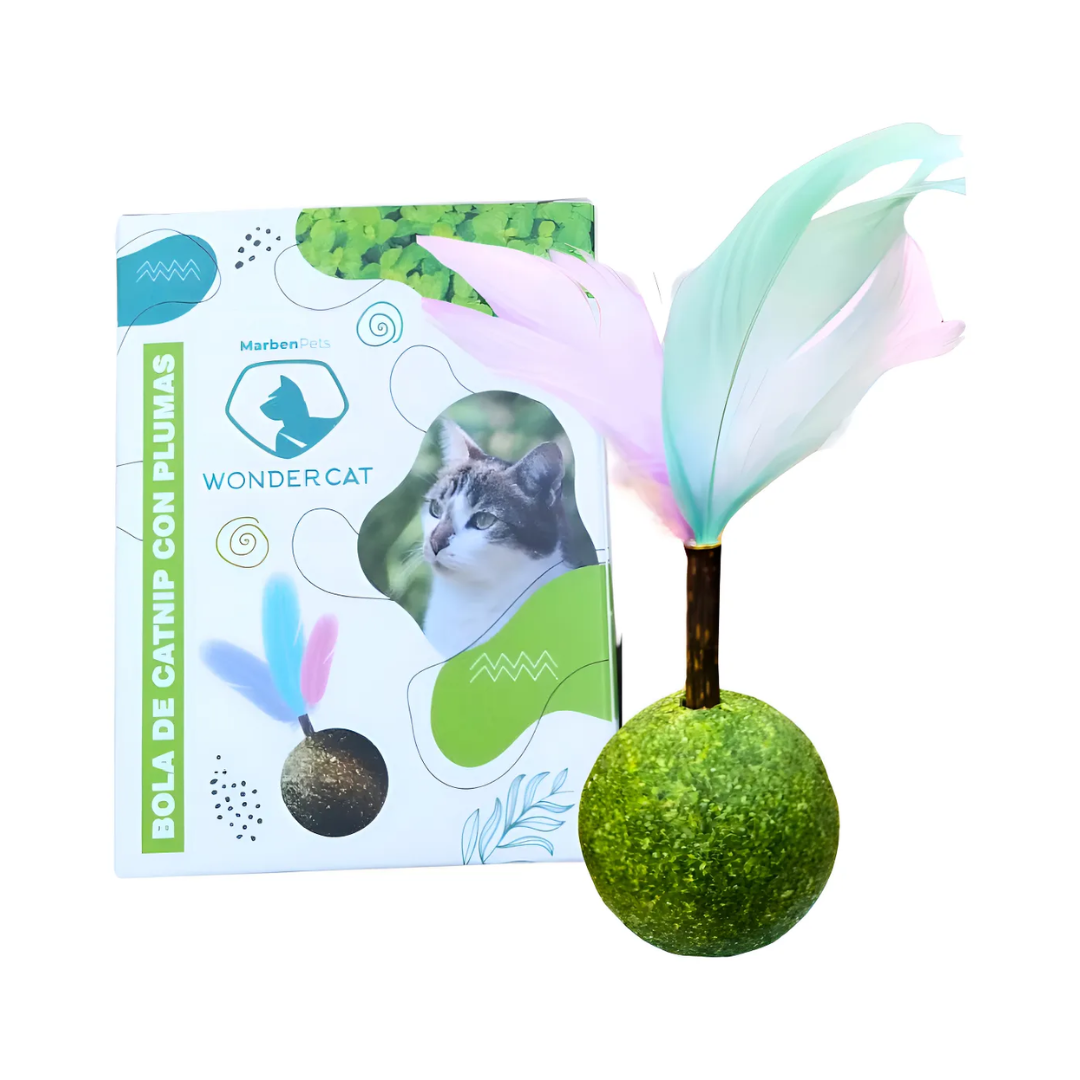 Wonder Cat Bola De Catnip Con Plumas Color
