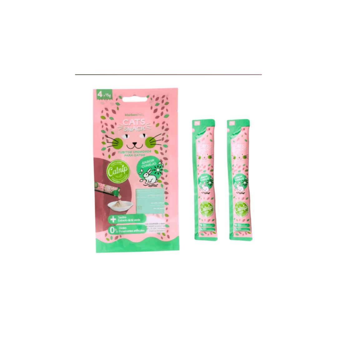 Cats Snack Tubito Cremoso sabor Conejo con Catnip