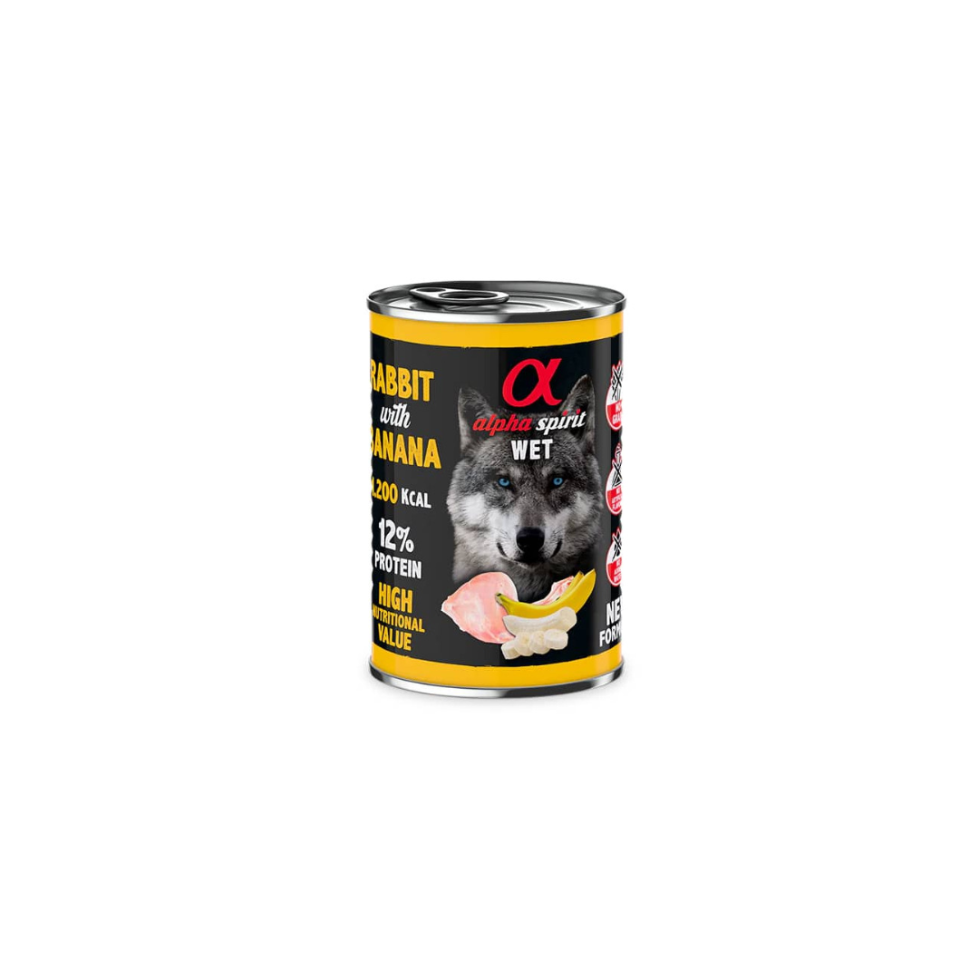 Alpha Spirit Alimento Húmedo Conejo con Platano