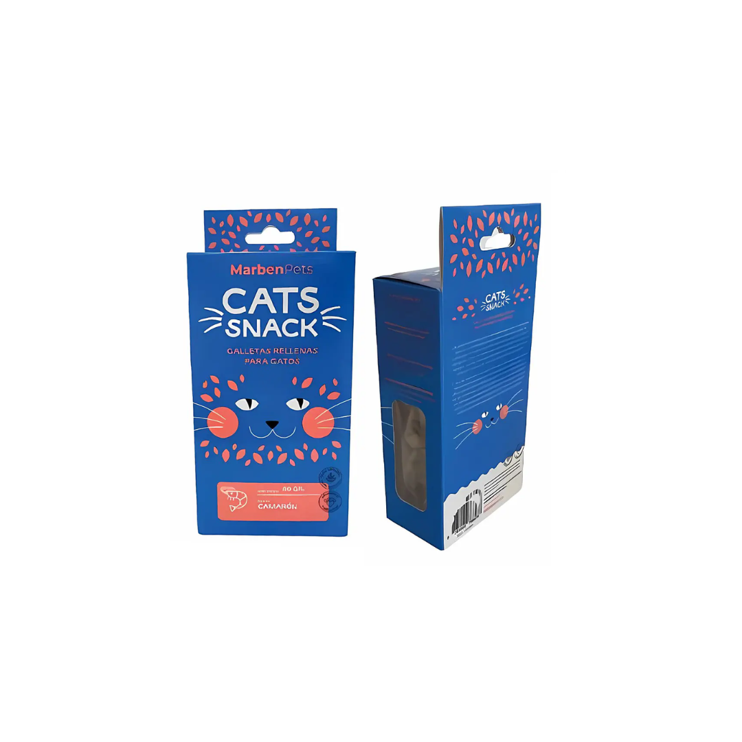 MarbenPets Cats Snack Galletas Rellenas con Camarón