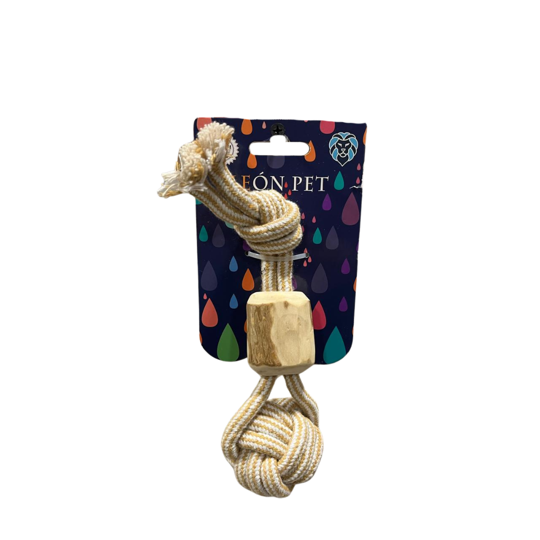 León Pet Juguete de Cuerda con Madera