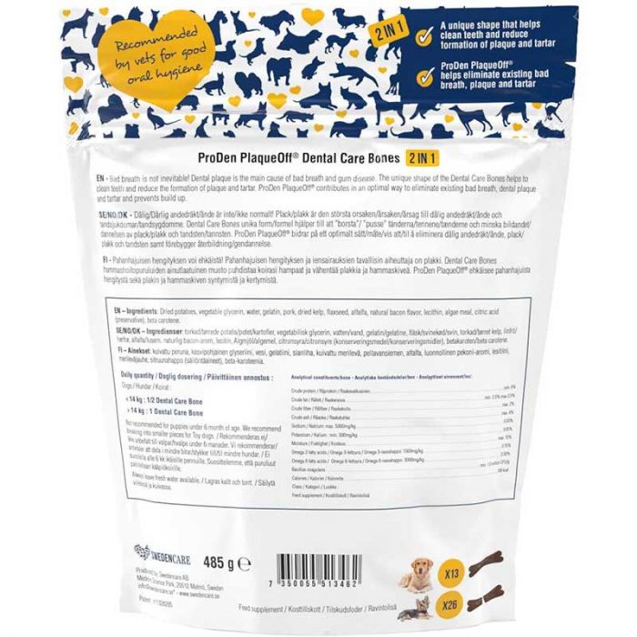 ProDen PlaqueOff - Snack Dental Bones Bacon para Perro