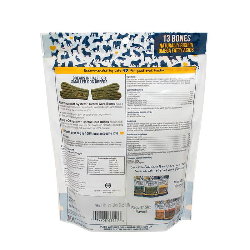 ProDen PlaqueOff - Snack Dental Bones Vegetales Mixtos para Perro
