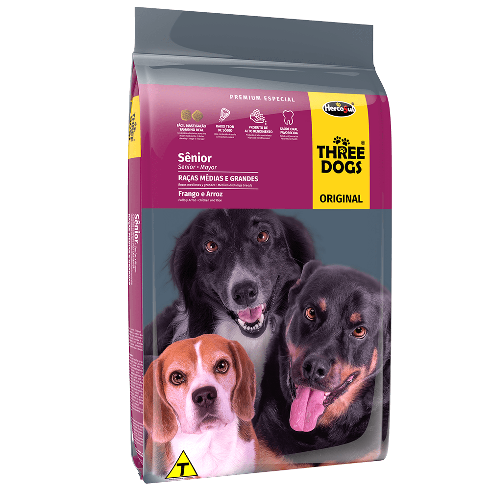 Three Dogs Original Senior Raza Media