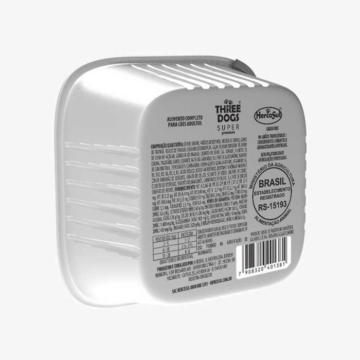 Three Dogs Paté Super Premium Adulto Carne y Zanahorias