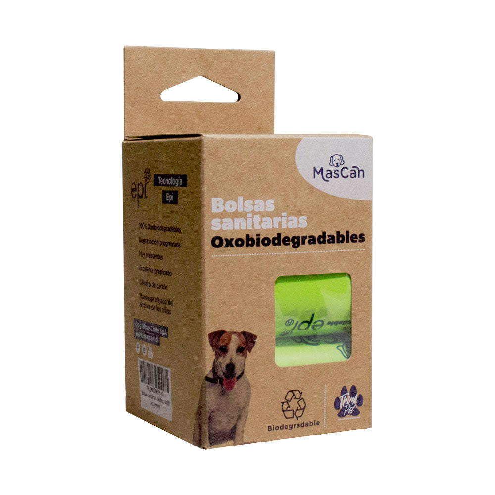 Mascan Bolsas Sanitarias Biodegradables 6 rollos x 20