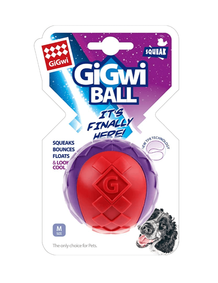 Gigwi Pelota Squeaker Rojo/Morado M