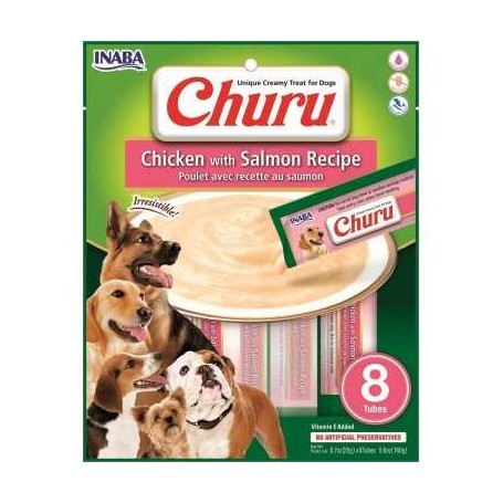 Inaba Dog Churu 8P Pollo con Salmón