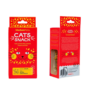 MarbenPets Cats Snack Galletas Rellenas Atún con Pollo