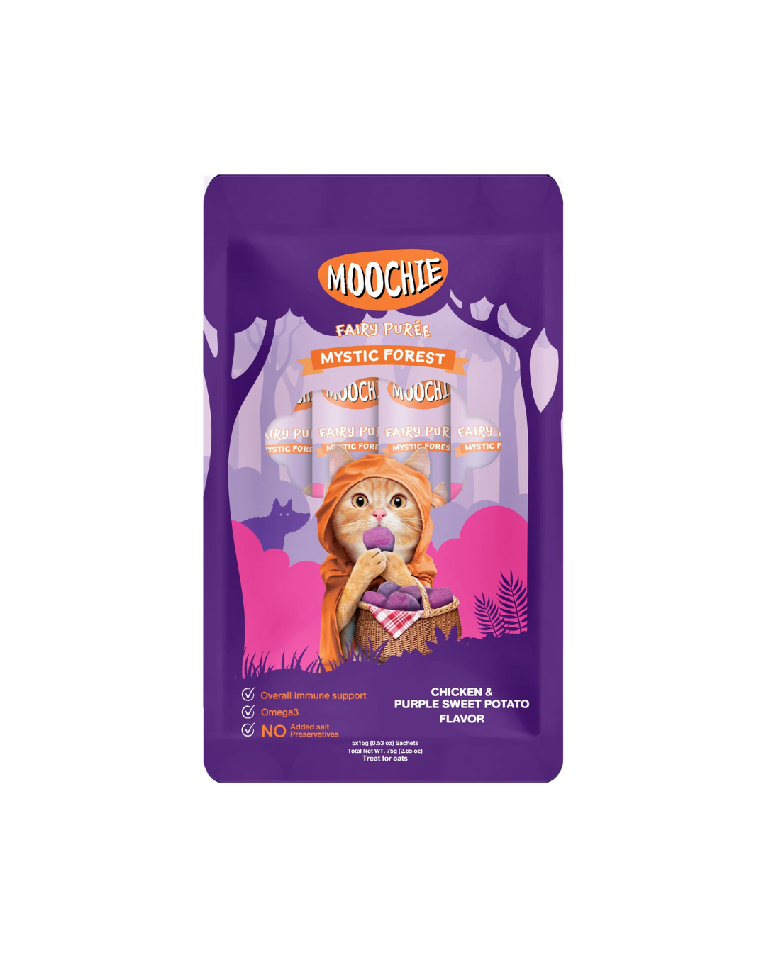 Moochie Tubo Gato Pollo y Papa Morada