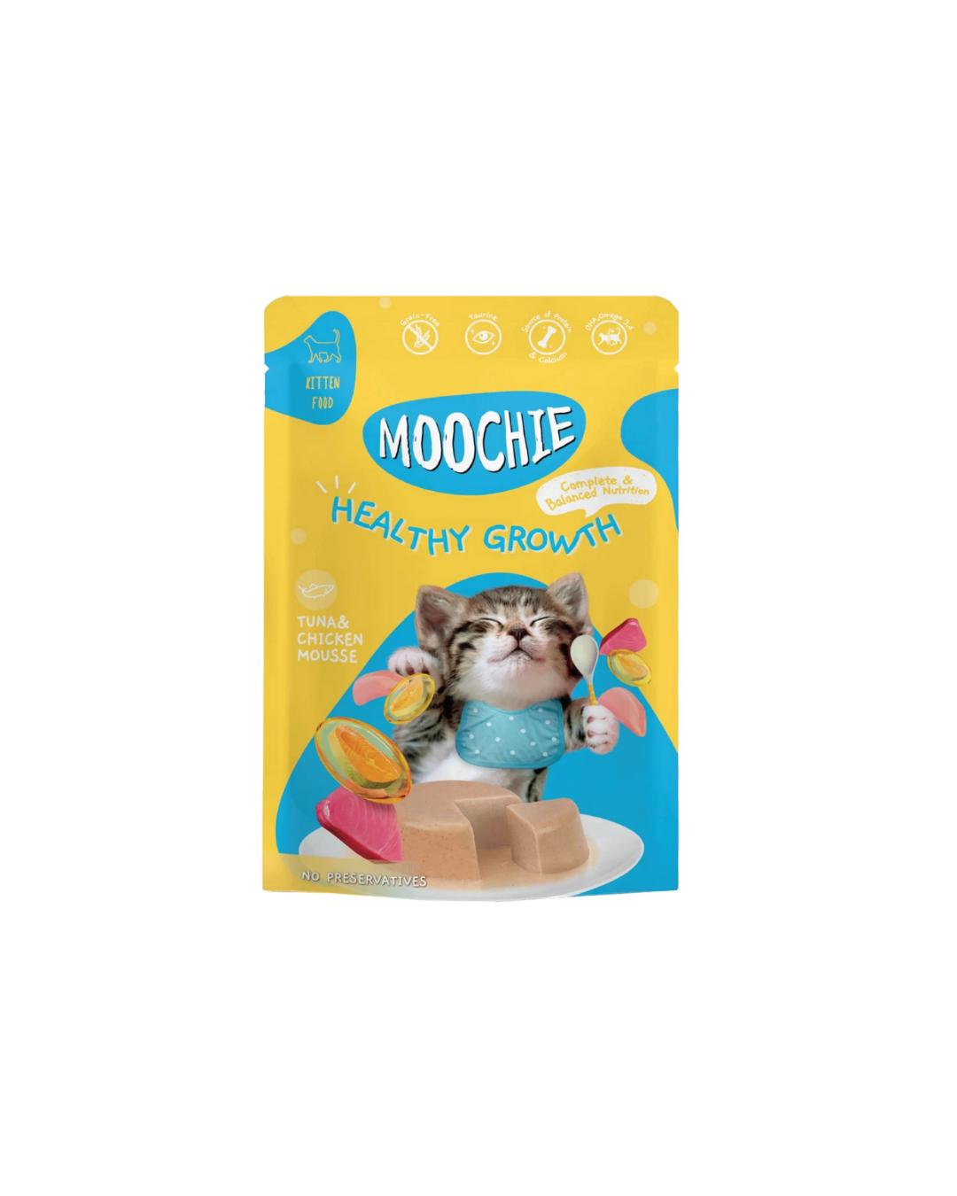 Moochie Alimento Húmedo Gatito Atún Pollo Crecimiento Saludable