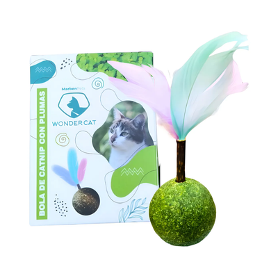 Wonder Cat Bola De Catnip Con Plumas Color