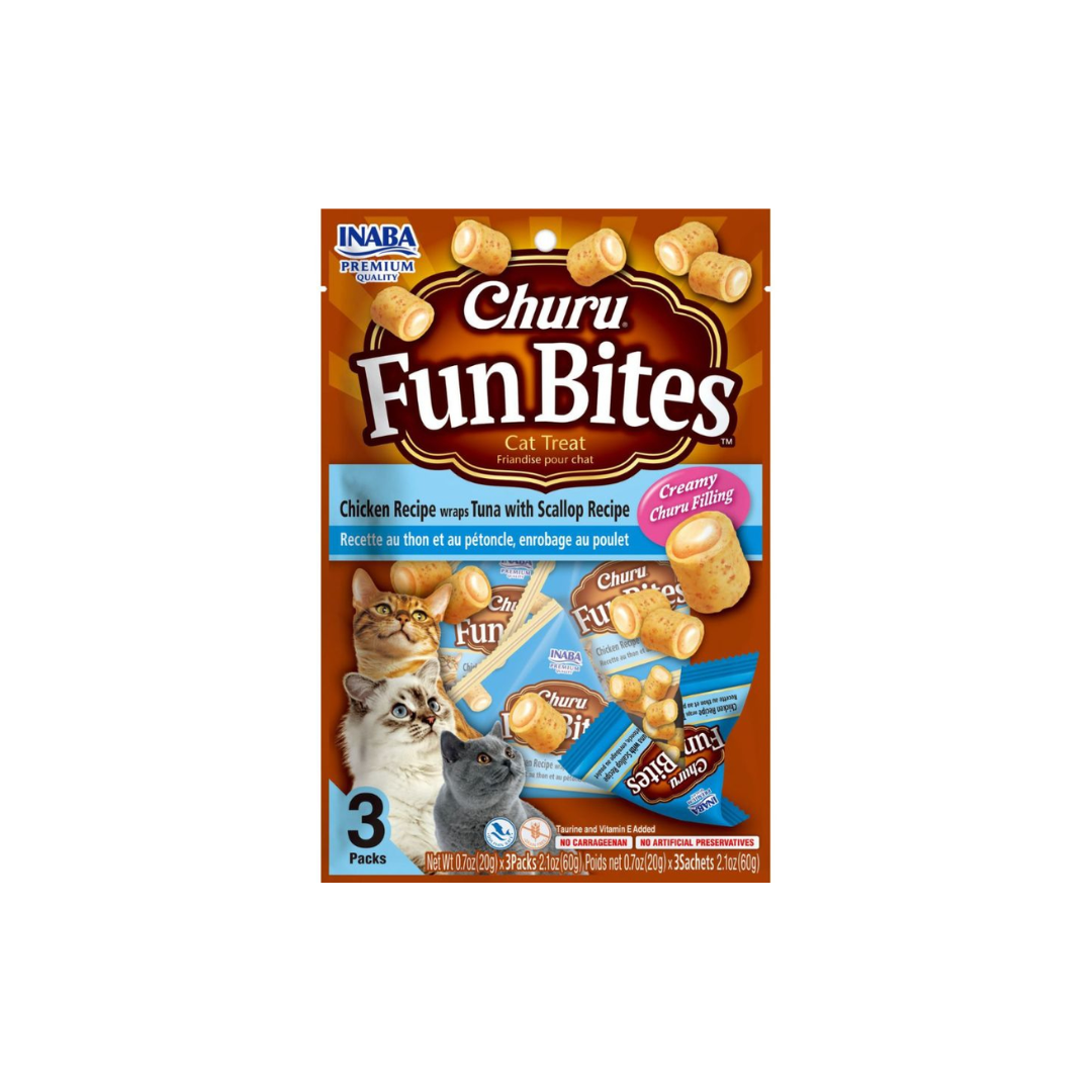 Churu Fun Bites atún para Gato Pollo con Atún y Ostiones