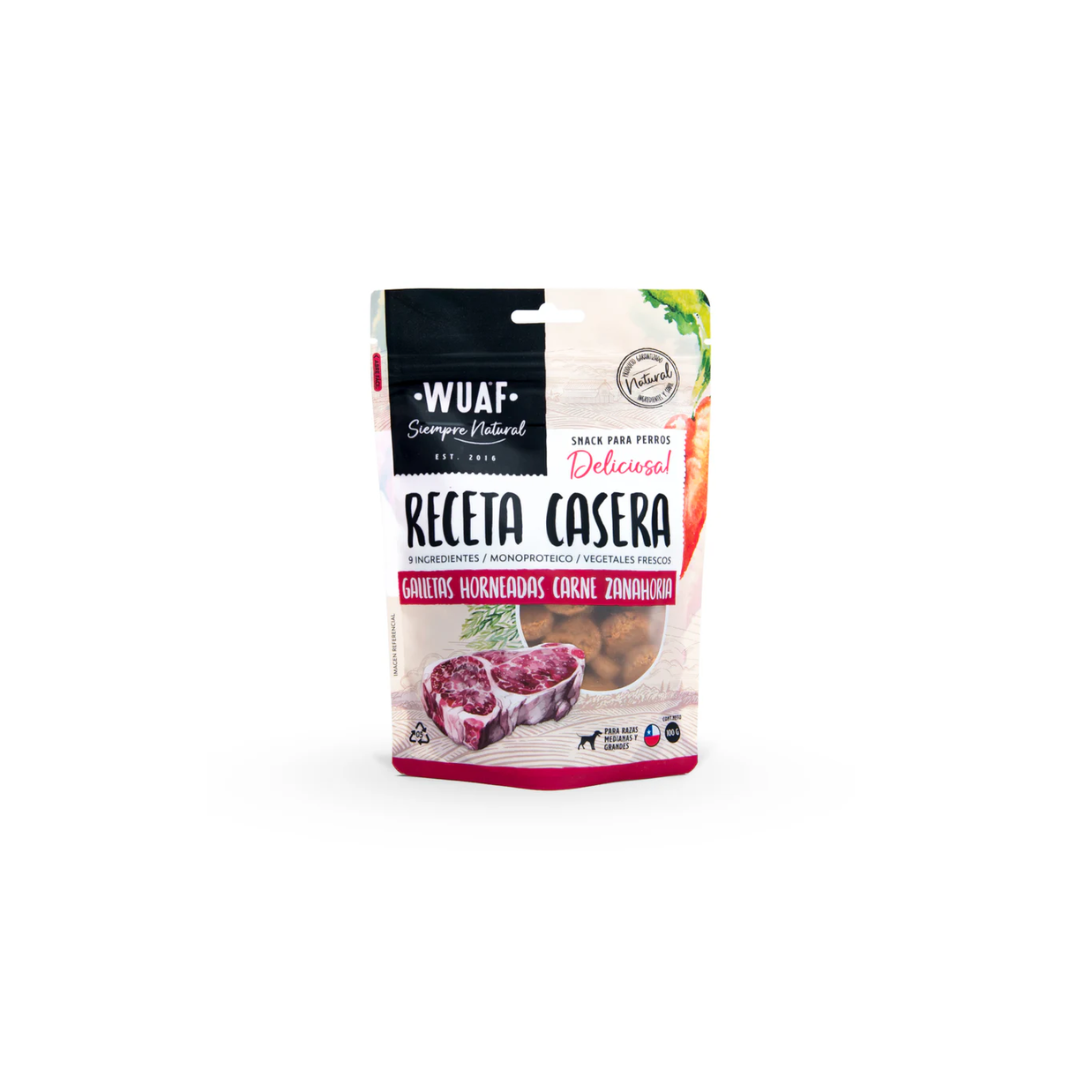 Wuaf Snack Receta Casera Carne y Zanahoria