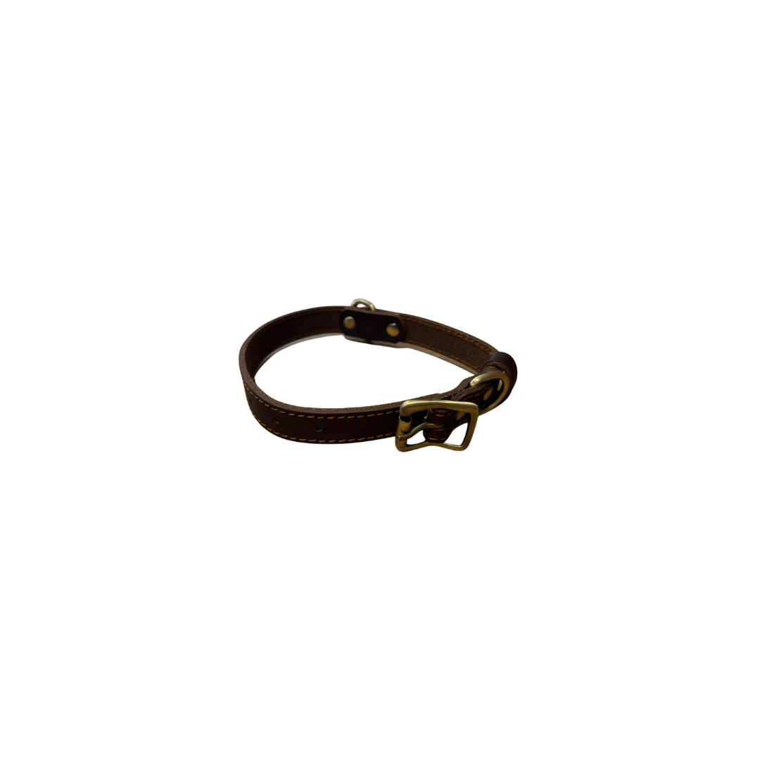 Collar Cuero Classic Café