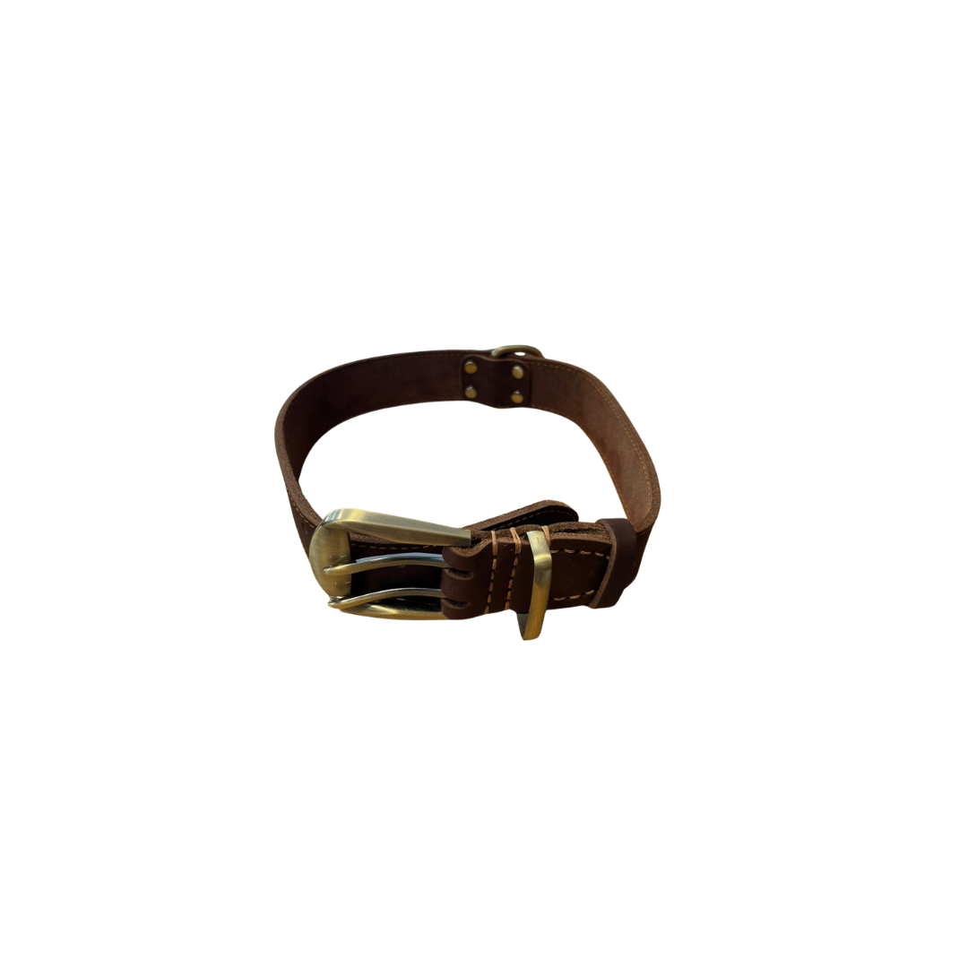 Collar Cuero Classic Café