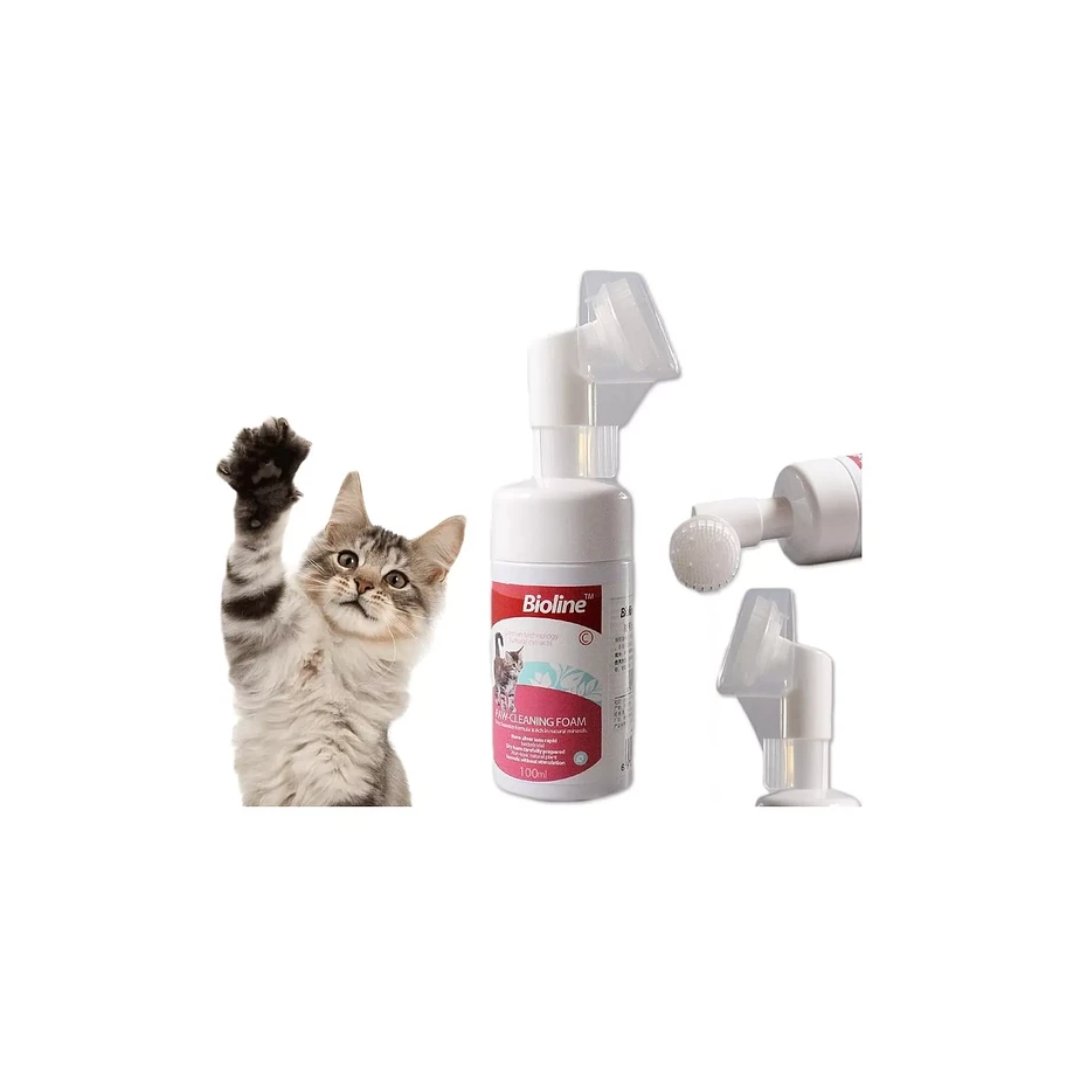 Bioline Espuma Limpia Patitas para Gatos