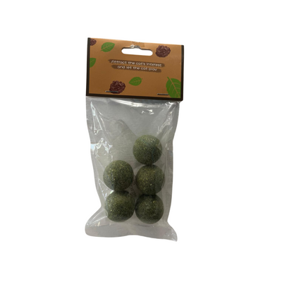 Pack de 5 Bola Compacta Hierba Gatera Prensada Para Gatos