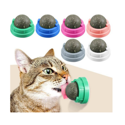 Juguete Bola De Catnip Giratoria Adhesiva Para Pared
