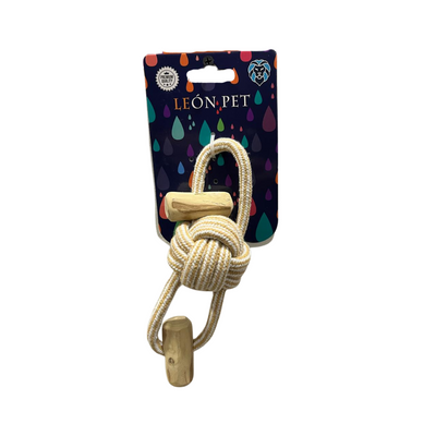León Pet Juguete de Cuerda con Madera