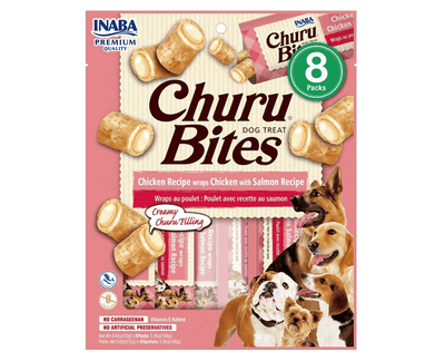 Inaba Churu Bites Pollo con Salmón para Perros 160g 8 Tubos