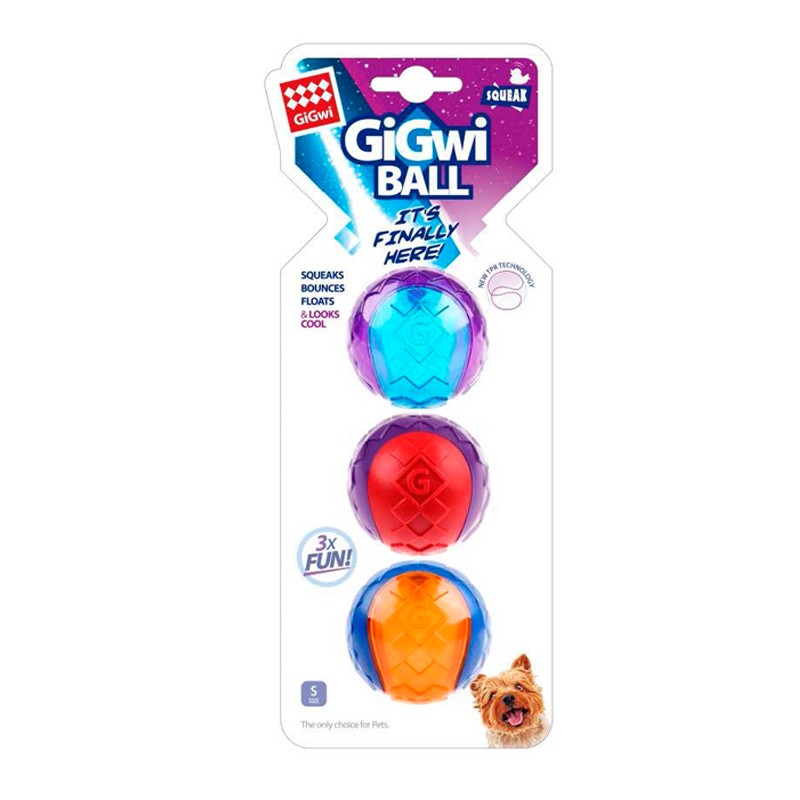 Gigwi Pelota Squeaker 3 Unidades S